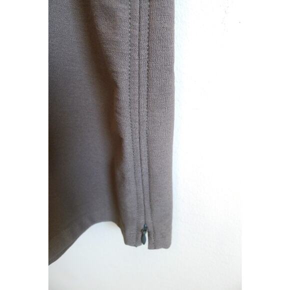 EILEEN FISHER Washable Crepe Elbow Sleeve Side Zip Shift Dress Smoke S NWT $238 - Picture 6 of 10